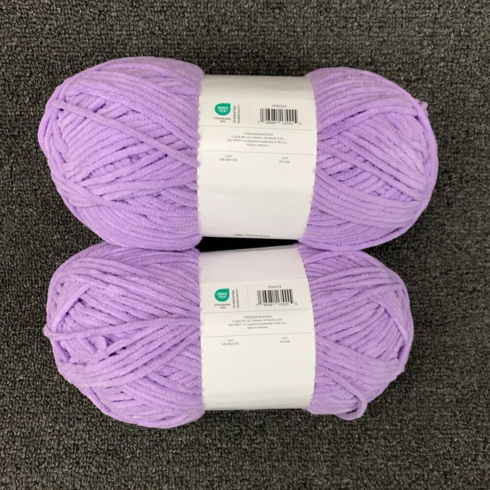 Lot Of 2 Big Twist Posh Ube Milk Tea Yarn 233Yd 7.05oz Ea Brand New Discontinued - Picture 5 of 6